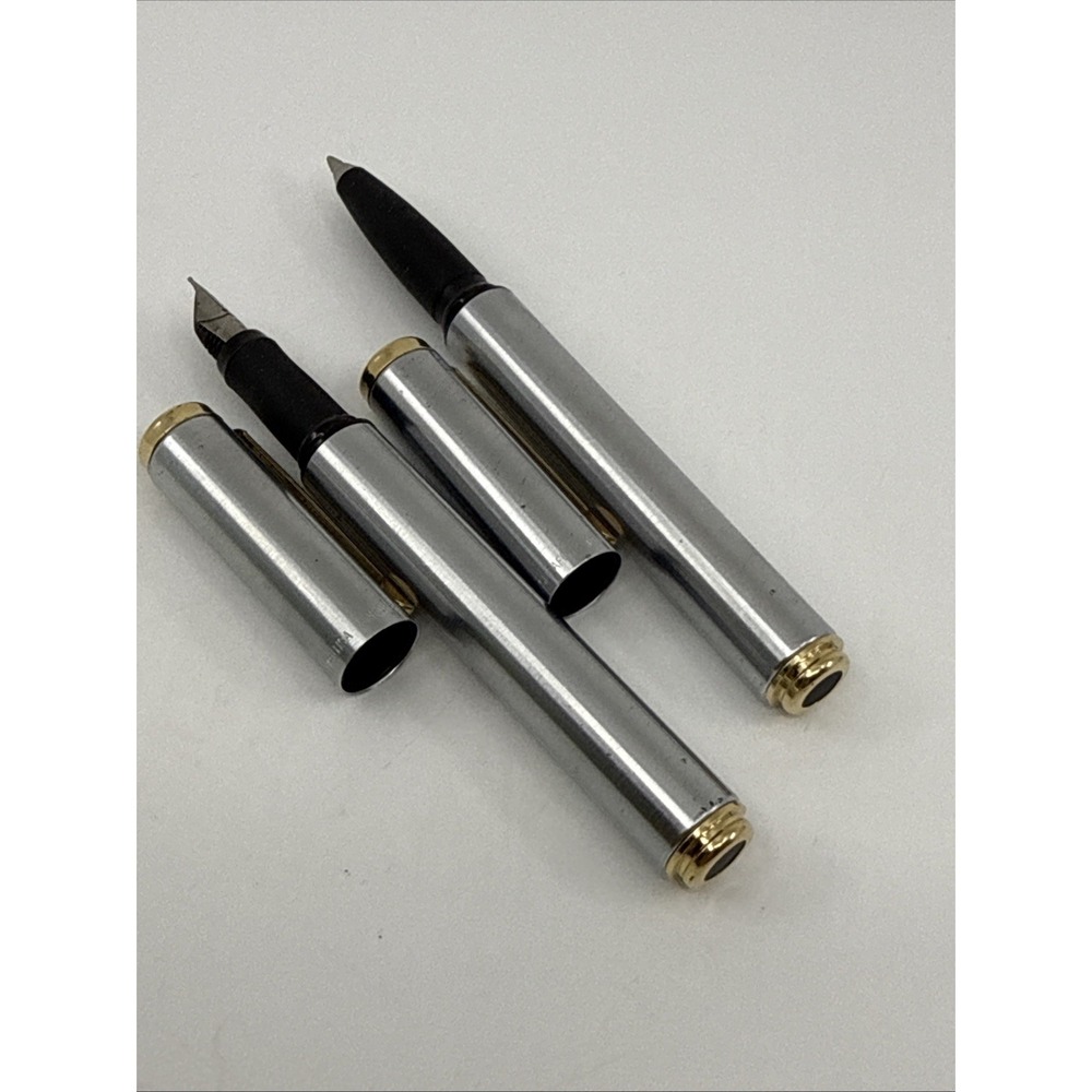 2 Sheaffer imperial pens Fountain‎ & Ballpoint Medium Nib No Ink Stainless Steel